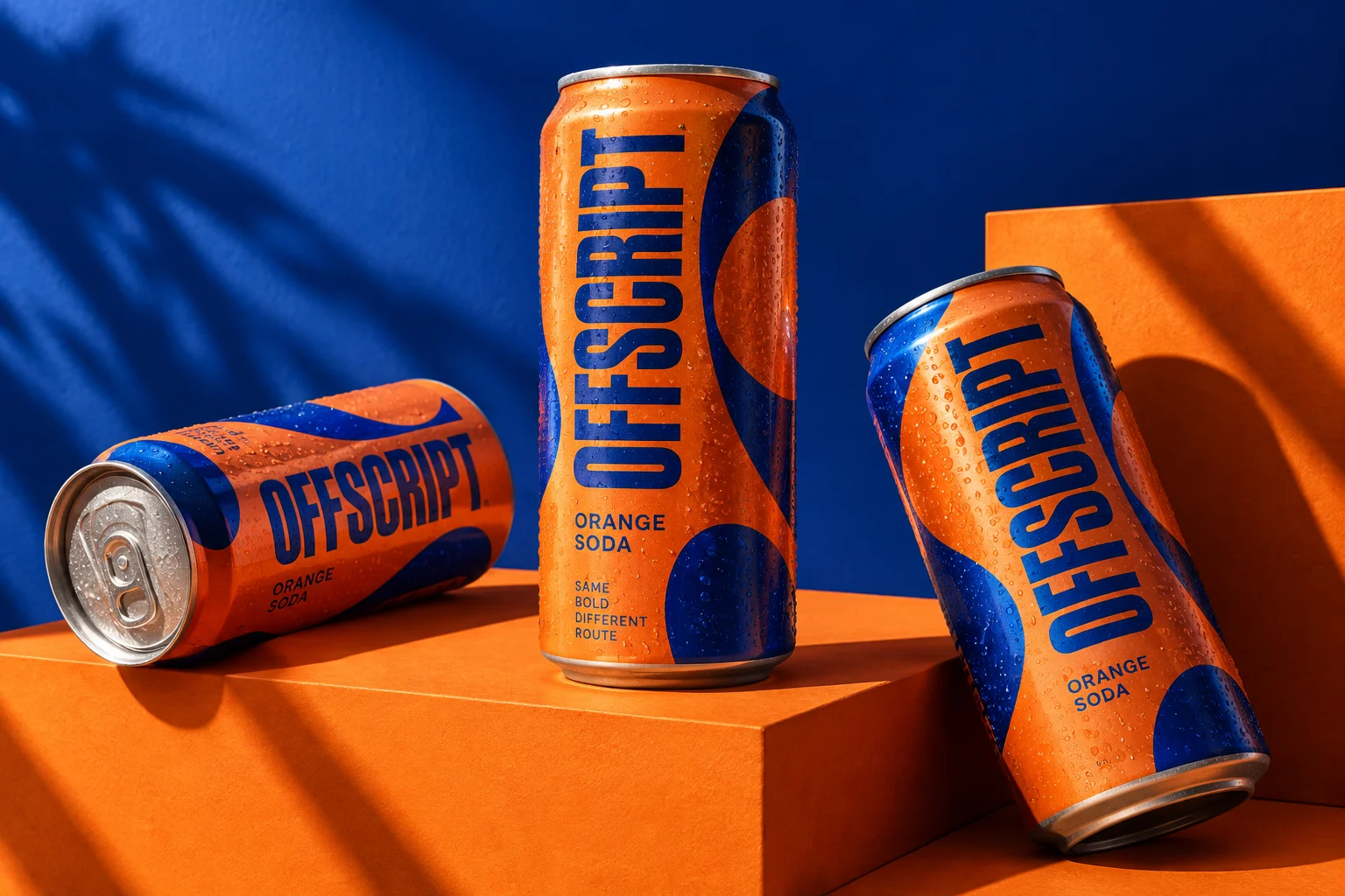 OFFSCRIPT — A soda brand with something unexpected to say. Concept artwork.
